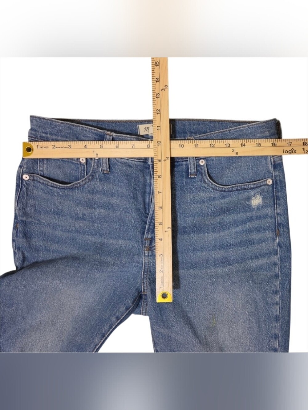 Madewell The Mid Rise Perfect Vintage Jean Straight Leg Distressed Size 29 - Picture 5 of 14